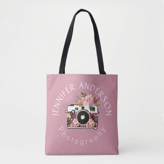 Tote Bag Photographie Entreprise Nom Floral Camera (Devant)