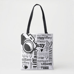 Tote Bag Photographie Nom texte Motif personnalisé