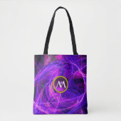 Tote Bag PHOTON CRAZY GEM MONOGRAM Purple Blue Fractures (Devant)