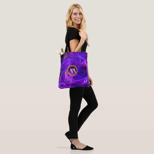 Tote Bag PHOTON CRAZY GEM MONOGRAM Purple Blue Fractures (Sur le modèle)