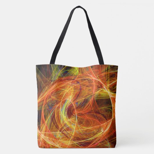 Tote Bag PHOTON CRAZY NOIR STRIPE MONOGRAM Fractures Jaunes (Dos)