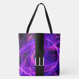 Tote Bag PHOTON CRAZY STRIPE NOIR MONOGRAM Bleu Fractures