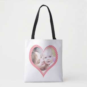 Tote Bag Photos dans des cœurs personnalisés pour la fête d
