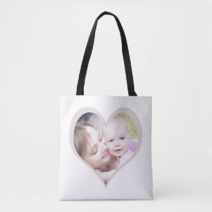 Tote Bag Photos dans des cœurs personnalisés pour la fête d
