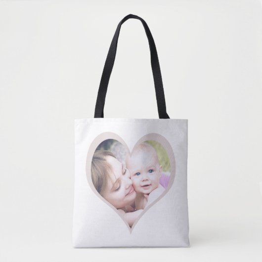 Tote Bag Photos dans les coeurs personnalisées de la Mère (Devant)