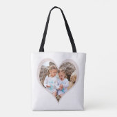 Tote Bag Photos dans les coeurs personnalisées de la Mère (Dos)