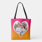 Tote Bag Photos dans les coeurs personnalisées de la Mère (Dos)