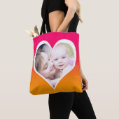 Tote Bag Photos dans les coeurs personnalisées de la Mère (De près)