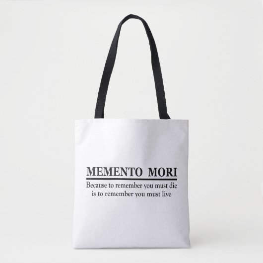 Tote Bag Phrase latine - Memento Mori (Devant)