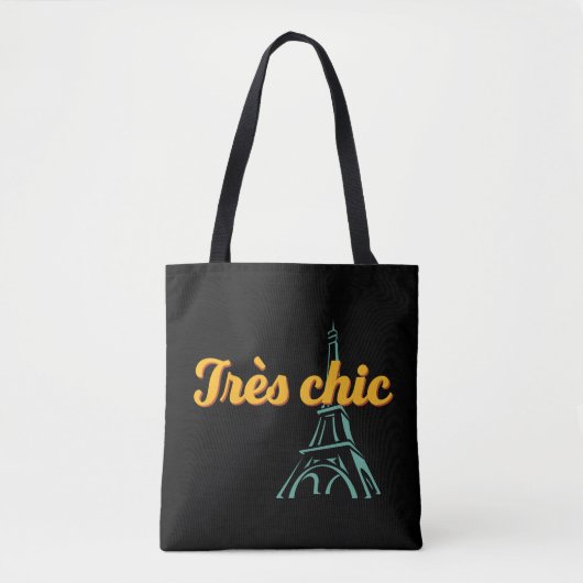 Tote Bag Phrase Tres Chic Vintage (Devant)