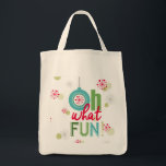 Tote Bag phrase typographique de Noël rétro vintage moderne<br><div class="desc">typographie de Noël vintage rétro moderne oh quel plaisir</div>