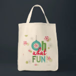 Tote Bag phrase typographique de Noël rétro vintage moderne<br><div class="desc">typographie de Noël vintage rétro moderne oh quel plaisir</div>