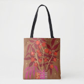 Tote Bag Physalis Chinese Lanterns Papier Collage Floral Ar (Devant)