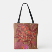 Tote Bag Physalis Chinese Lanterns Papier Collage Floral Ar (Dos)