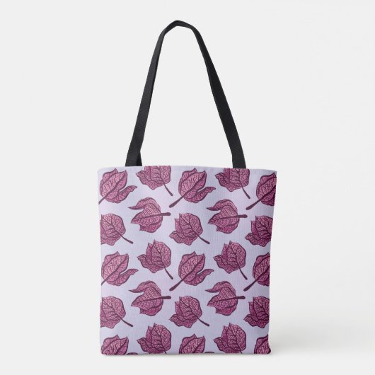 Tote Bag Physalis rose Fleur Motif Pastel Botanique (Dos)