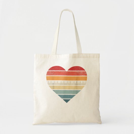 Tote Bag Pianiste Cadeaux Retro Sunset Piano Clavier Lecteu (Devant)