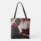 Tote Bag Pianiste de bar nocturne (Dos)