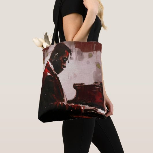 Tote Bag Pianiste de bar nocturne (De près)