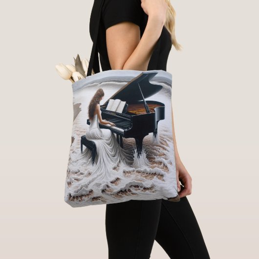 Tote Bag Pianiste Océanique Jouant Un Grand Pianol (De près)