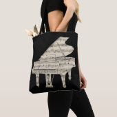 Tote Bag Piano à queue et notes de musique (De près)