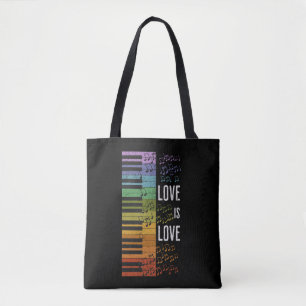 Tote Bag piano arc-en-ciel