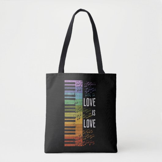 Tote Bag piano arc-en-ciel (Devant)