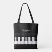 Tote Bag Piano Enseignant/Joueur Nom personnalisé et texte (Dos)