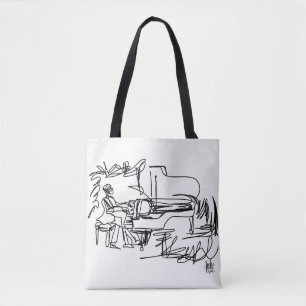 Tote Bag Piano et musique Fourre-tout orienté