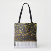 Tote Bag Piano Keys Gold Pois Motif (Devant)