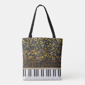 Tote Bag Piano Keys Gold Pois Motif (Dos)