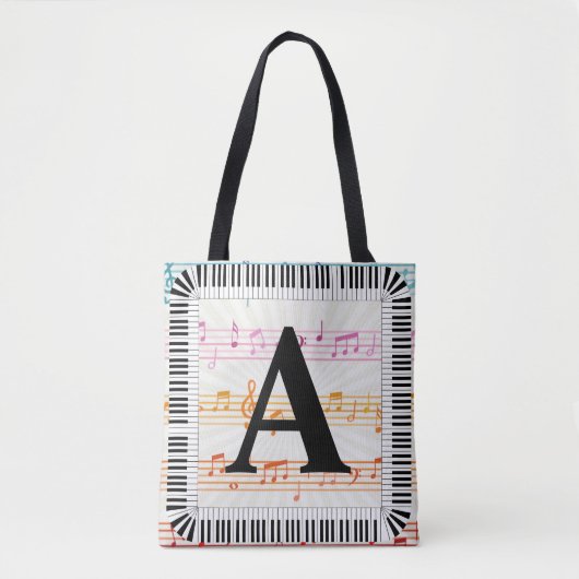 Tote Bag Piano Keys Monogram Piano Player (Devant)