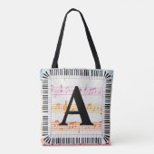 Tote Bag Piano Keys Monogram Piano Player (Dos)