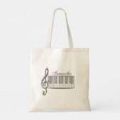 Tote Bag Piano keys treble clef Pianiste avec nom (Dos)