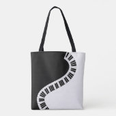 Tote Bag Piano Music Clavier Black White Music Enseignant (Dos)