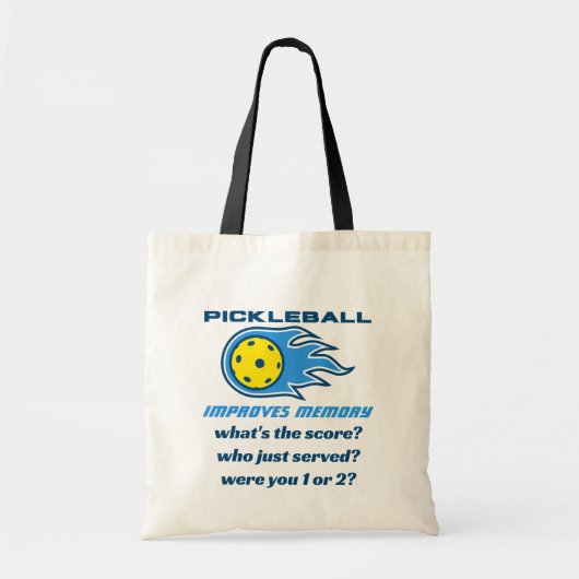 Tote Bag Pickleball améliore la mémoire questions amusantes (Devant)