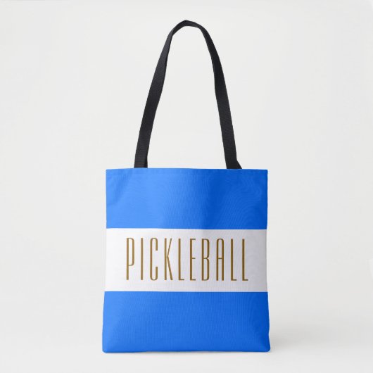 Tote Bag PICKLEBALL Amusant Large Bleu Bleu Clair Blancs (Devant)