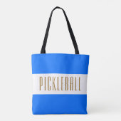 Tote Bag PICKLEBALL Amusant Large Bleu Bleu Clair Blancs (Dos)