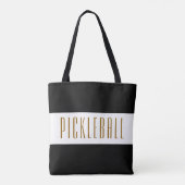 Tote Bag PICKLEBALL amusant Vibré noir blanc rayures Texte (Dos)