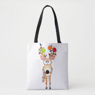 Tote Bag Pickleball Christmas Reindeer