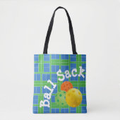 Tote Bag Pickleball Courts Blue and Green Ball Sack (Devant)