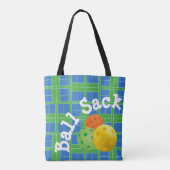 Tote Bag Pickleball Courts Blue and Green Ball Sack (Dos)
