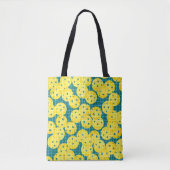 Tote Bag Pickleball is Life - Jaune sur Turquoise (Devant)