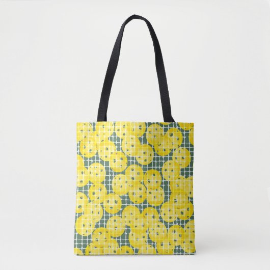 Tote Bag Pickleball is Life - Jaune sur vert (Devant)