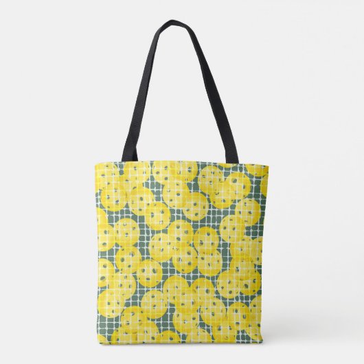 Tote Bag Pickleball is Life - Jaune sur vert (Dos)