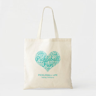 Tote Bag Pickleball Love Parole Personnalisée Typographie d
