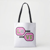 Tote Bag Pickleball Preppy Paddles Love Flowers (Devant)