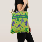 Tote Bag 💚 🎾 Pickleball Queen - texte personnalisé (De près)