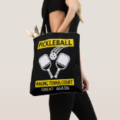 Tote Bag Pickleball Rendre sa cour de tennis (De près)