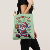 Tote Bag Pickleball Santa Claus Christmas (De près)