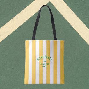 Tote Bag Pickleball Social Club Cabana Jaune Stripe